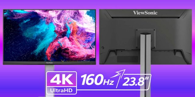 ViewSonic представила необычный 23,8-дюймовый монитор с 4K и частотой 160 Гц